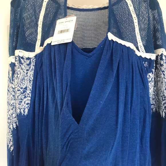 NWT Free People Statement Sleeve Blouse Sz Med - Picture 5 of 8